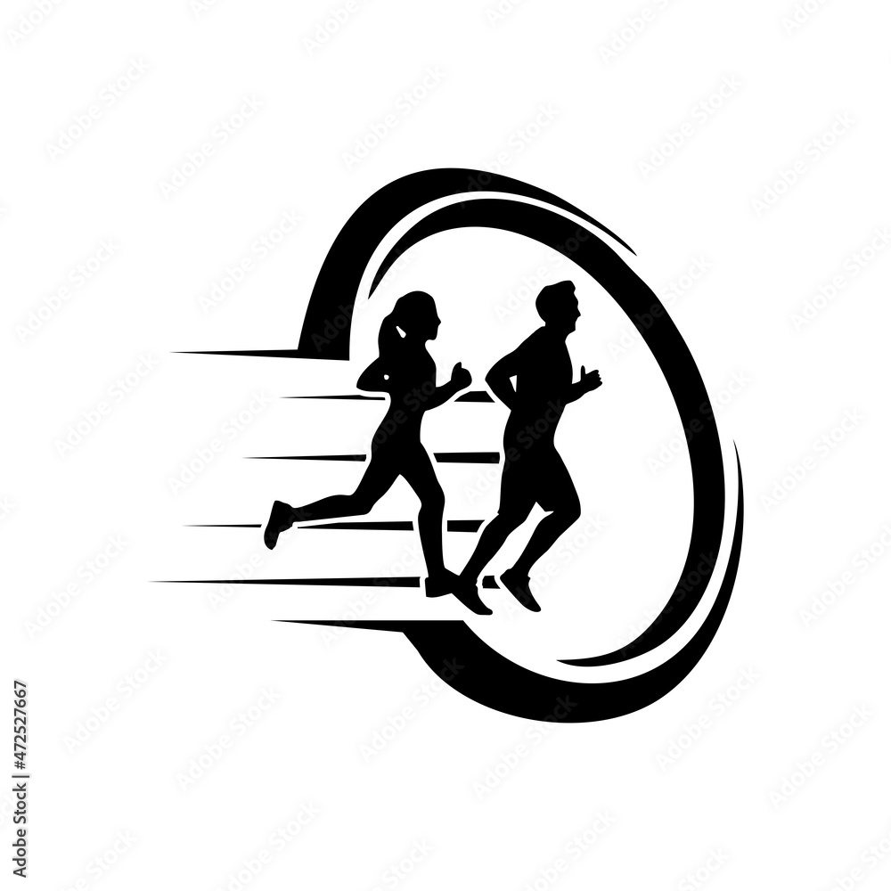 Obraz premium Athletic logo. Run Icon Logo Template