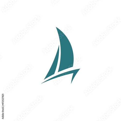 Simple Sailboat line art logo design