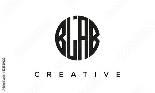 Letters BLAB creative circle logo design vector, 4 letters logo