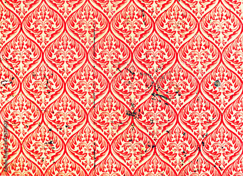 Red asian pattern background wallpaper