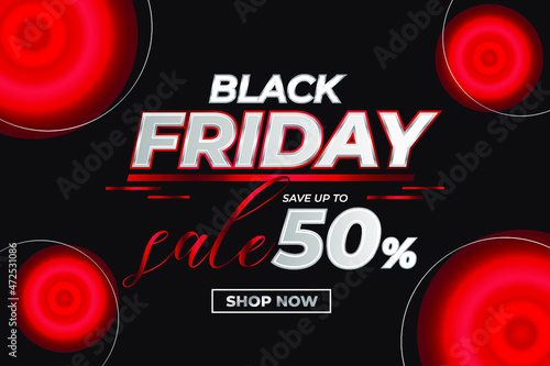 Black Friday sale discount sale with red circle element-eps10