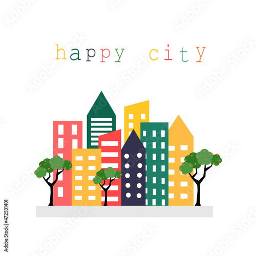 Colorful background with landscape.
