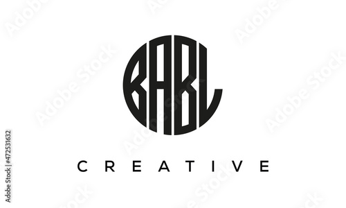 Letters BABL creative circle logo design vector, 4 letters logo photo