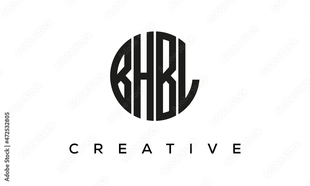 Letters BHBL creative circle logo design vector, 4 letters logo Letters BHBL creative circle logo design vector, 4 letters logo