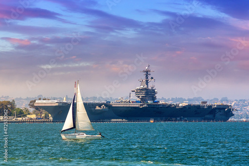 Nuclear aircraft carrier in San Diego photo