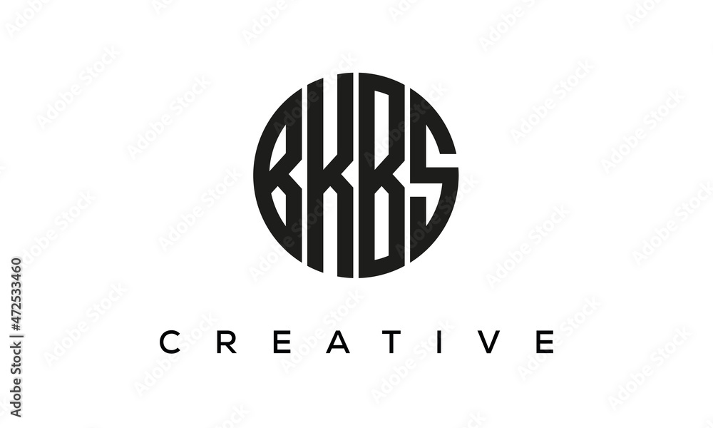 Letters BKBS creative circle logo design vector, 4 letters logo Letters BKBS creative circle logo design vector, 4 letters logo