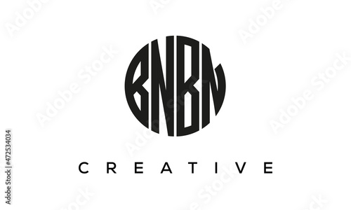 Letters BNBN creative circle logo design vector, 4 letters logo	 photo