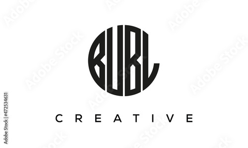 Letters BUBL creative circle logo design vector, 4 letters logo	 photo