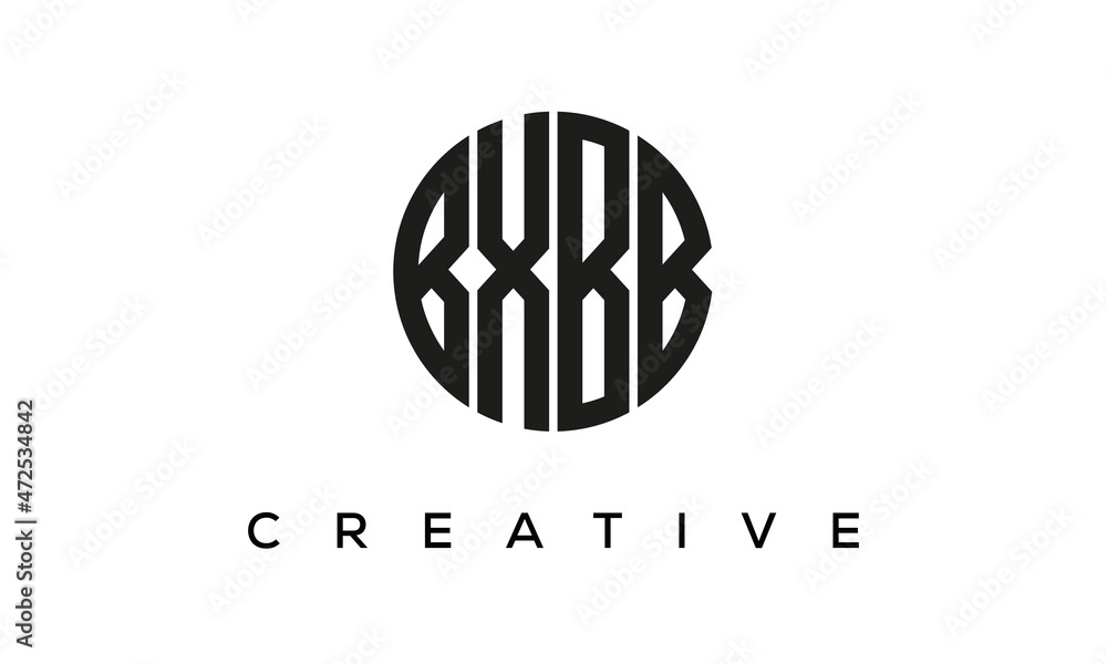 Letters BXBB creative circle logo design vector, 4 letters logo Letters BXBB creative circle logo design vector, 4 letters logo