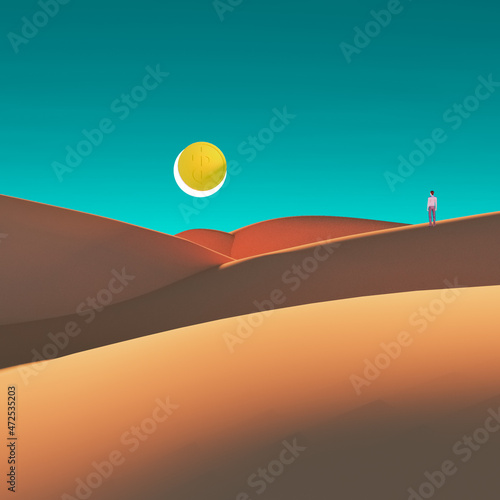 a business man looking into the economic horizon