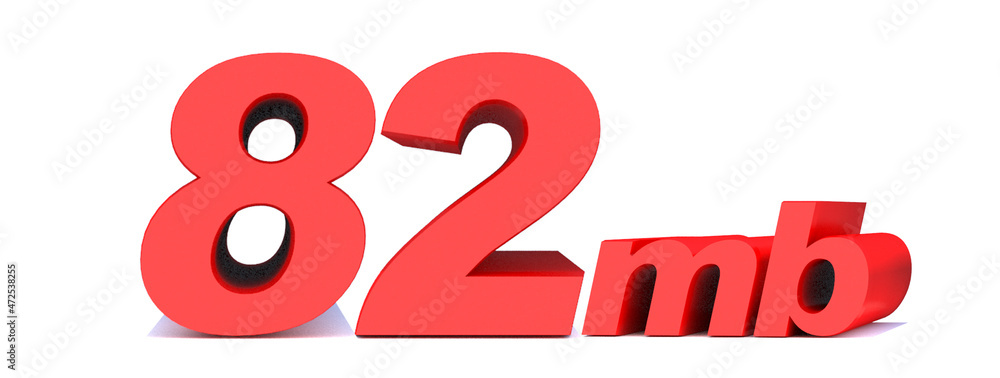 82 mb .82 Mbps word on white background. 3D illustration 82 mb .82 Mbps word on white background. 3D illustration