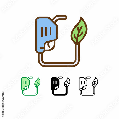 green fuel vector icon isolated on white background. Energy ecology icon. filled line, outline, solid icon. Signs and symbols can be used for web, logo, mobile app, UI, UX