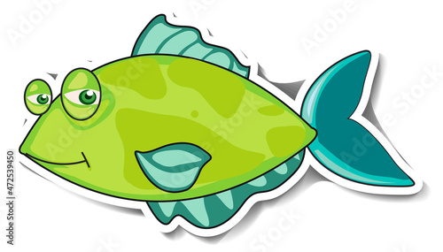 Cute fish sea animal cartoon sticker
