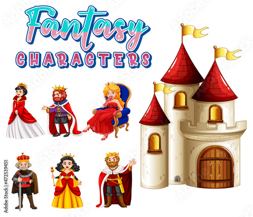 Fantasy cartoon characters set
