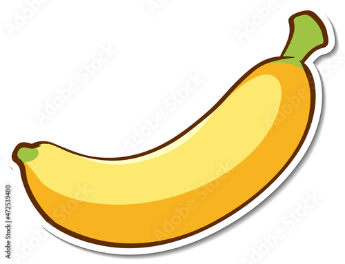 Sticker design with a banana isolated