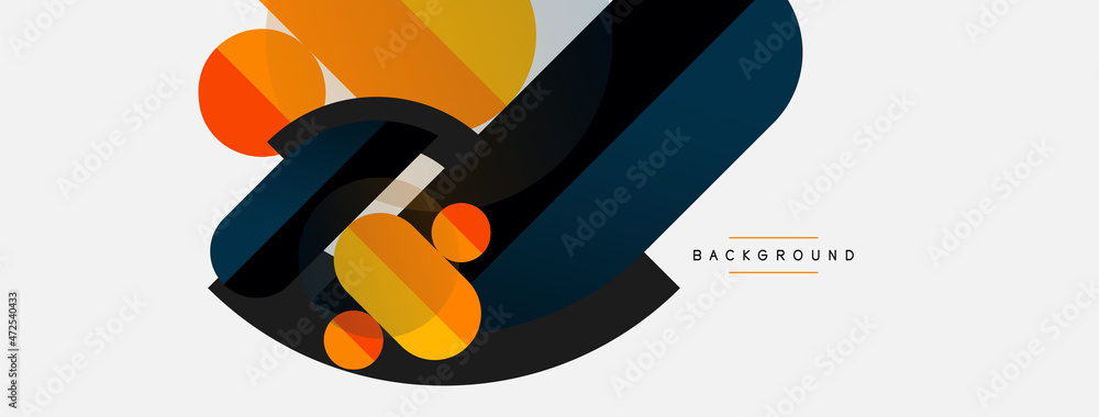 Round geometric shapes lines and circles. Vector template for wallpaper banner background or landing page Round geometric shapes lines and circles. Vector template for wallpaper banner background or landing page