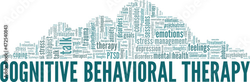 Cognitive Behavioral Therapy conceptual vector illustration word cloud isolated on white background.