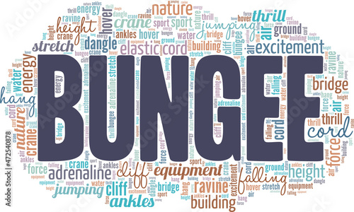 Bungee Jumping conceptual vector illustration word cloud isolated on white background.