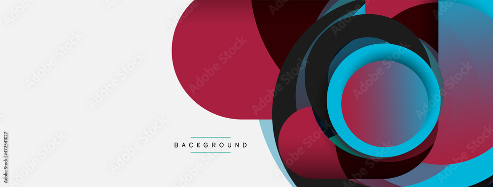 Creative geometric wallpaper. Minimal abstract background. Circles composition vector illustration for wallpaper banner background or landing page