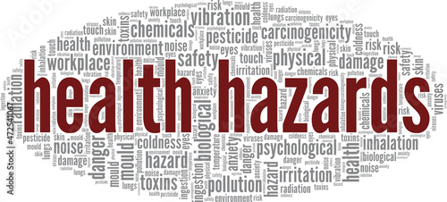 Health Hazards conceptual vector illustration word cloud isolated on white background.