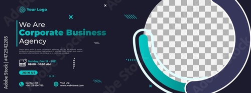 Modern business banner template design for webinar, marketing, online class program, etc