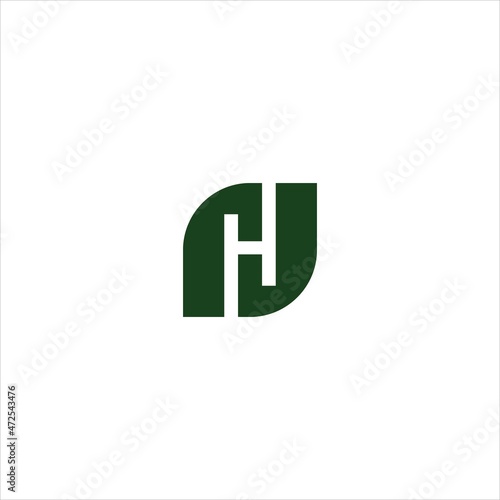 initials h logo vector template leaf