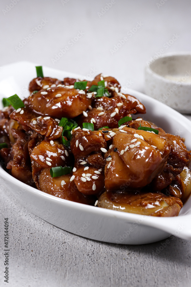 Ayam teriyaki or Chicken Teriyaki with sesame seeds. Ayam teriyaki or Chicken Teriyaki with sesame seeds.