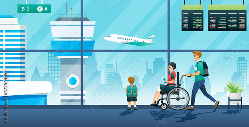 Families of people with disabilities use air travel for tourism.