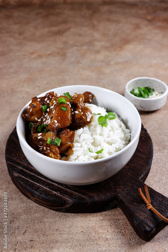 Ayam teriyaki or Chicken Teriyaki with rice. Ayam teriyaki or Chicken Teriyaki with rice.