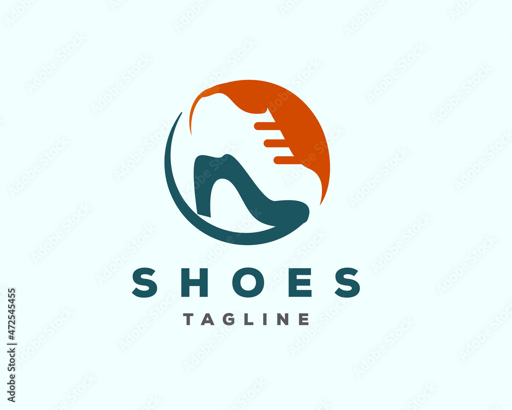 circle cat shoes high heels overlapping logo icon symbol design template  illustration Stock Vector | Adobe Stock