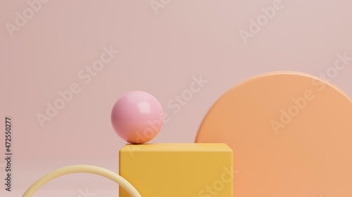 Pastel abstract geometric shapes for product presentations.