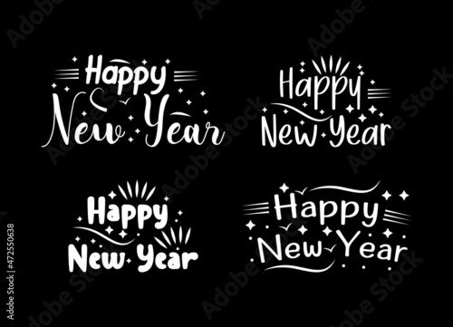 Lettering new year typography design