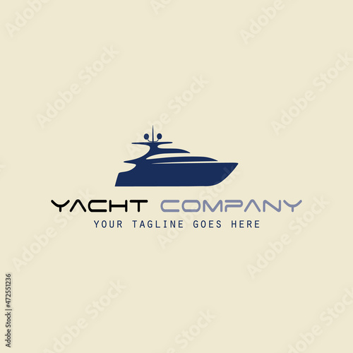 yacht boat company illustration logo design