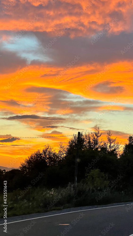 Beautiful clouds in the sky. Vertical landscape Beautiful clouds in the sky. Vertical landscape