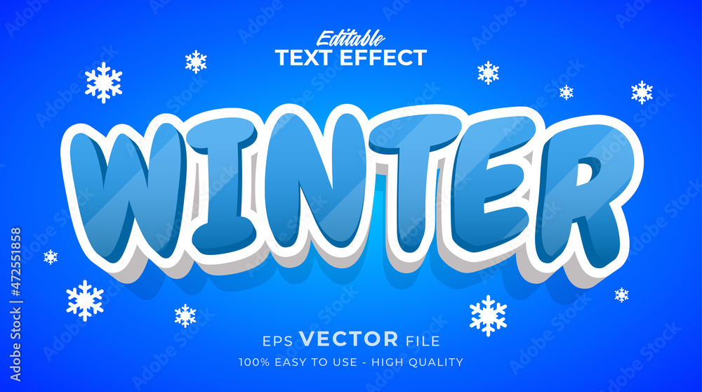 winter season typography premium editable text effect winter season typography premium editable text effect