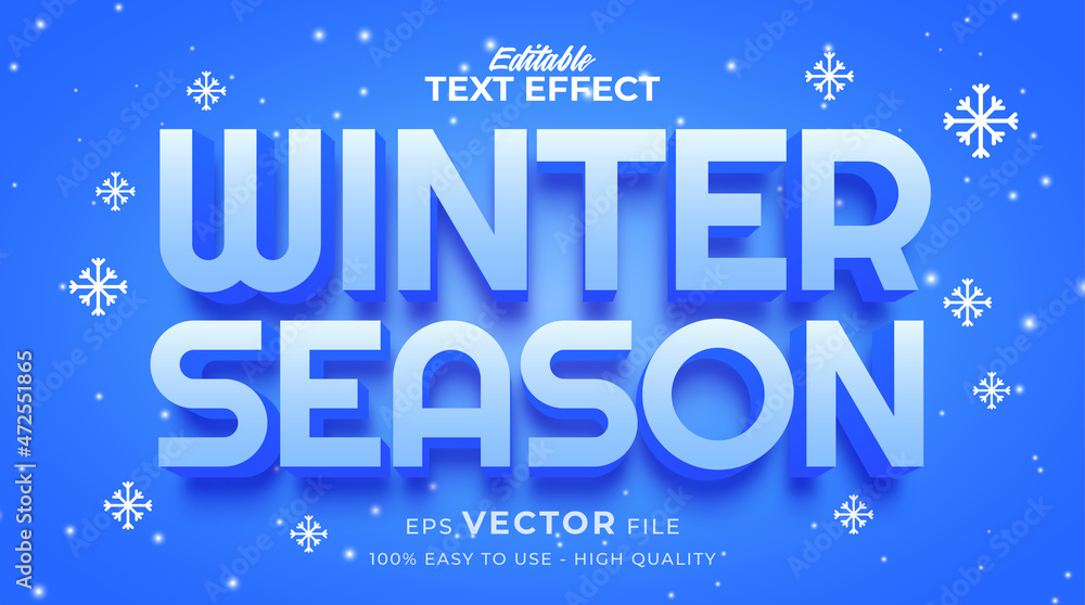 winter season typography premium editable text effect