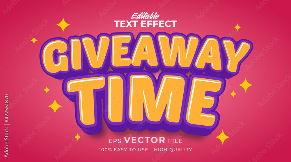 giveaway cartoon typography premium editable text effect giveaway cartoon typography premium editable text effect