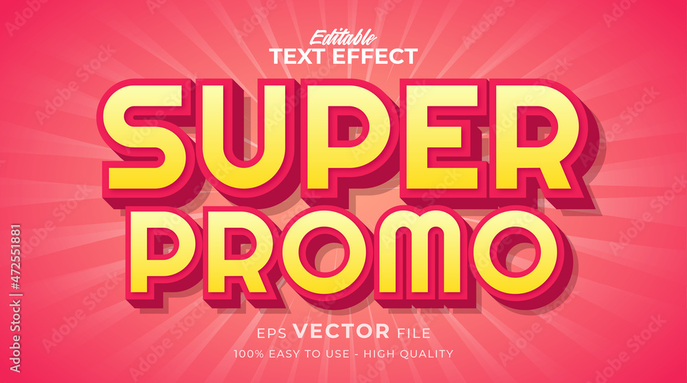 promotion cartoon typography premium editable text effect