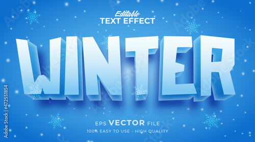 winter season typography premium editable text effect