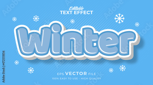 winter season typography premium editable text effect