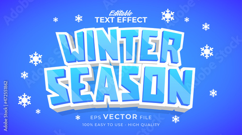 winter season typography premium editable text effect