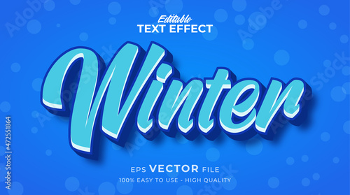 winter season typography premium editable text effect