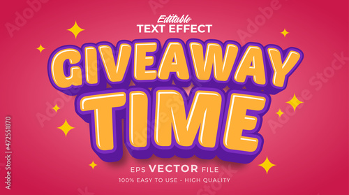 giveaway cartoon typography premium editable text effect