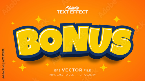 bonus cartoon typography premium editable text effect