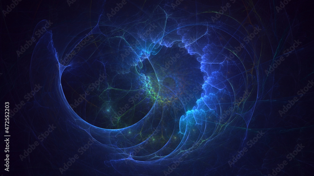3D rendering abstract blue fractal light background 3D rendering abstract blue fractal light background
