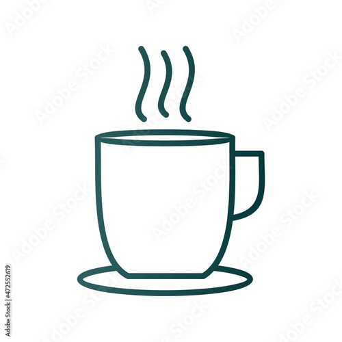 Tea Line Gradient Vector Icon Design
