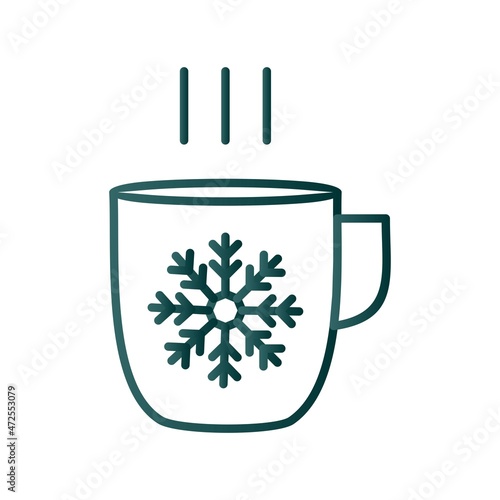 Hot Tea Line Gradient Vector Icon Design