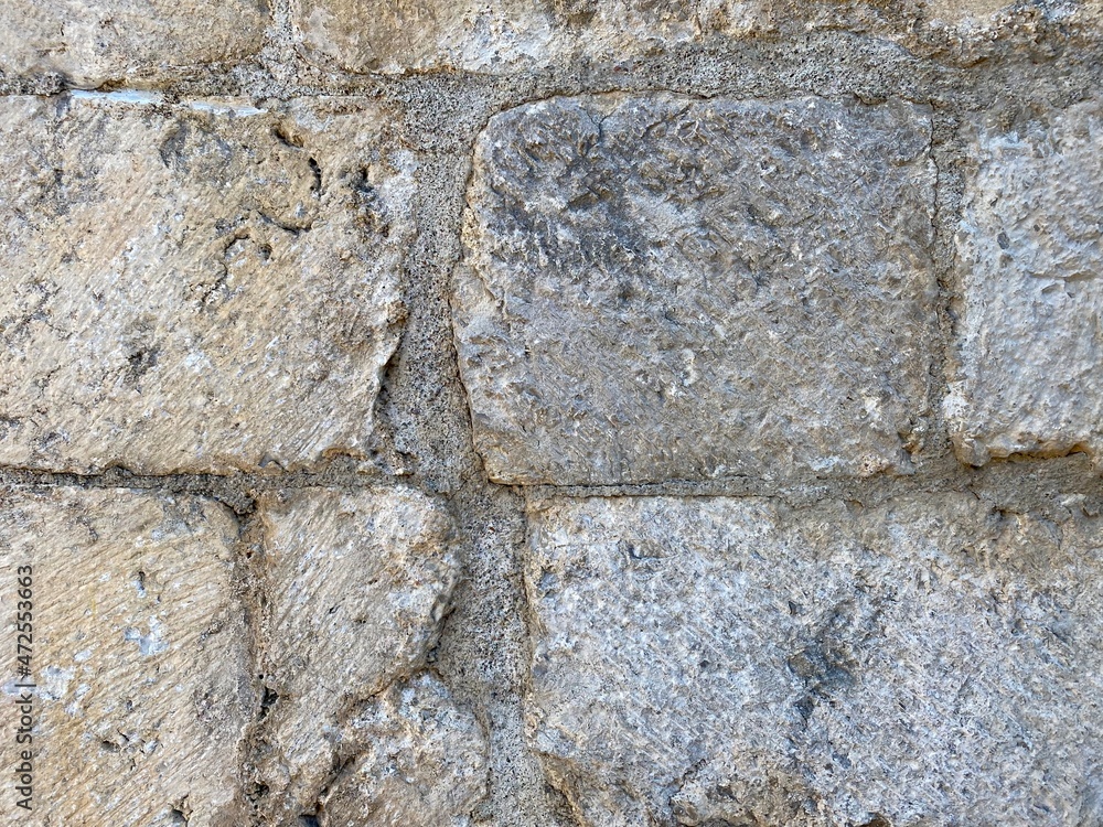 Fototapeta premium Perfect stone background, old brick surface, grey wallpaper.