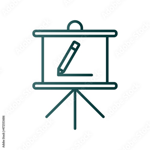 Flipchar Line Gradient Vector Icon Design