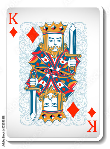King of Diamonds Playing Card Isolated